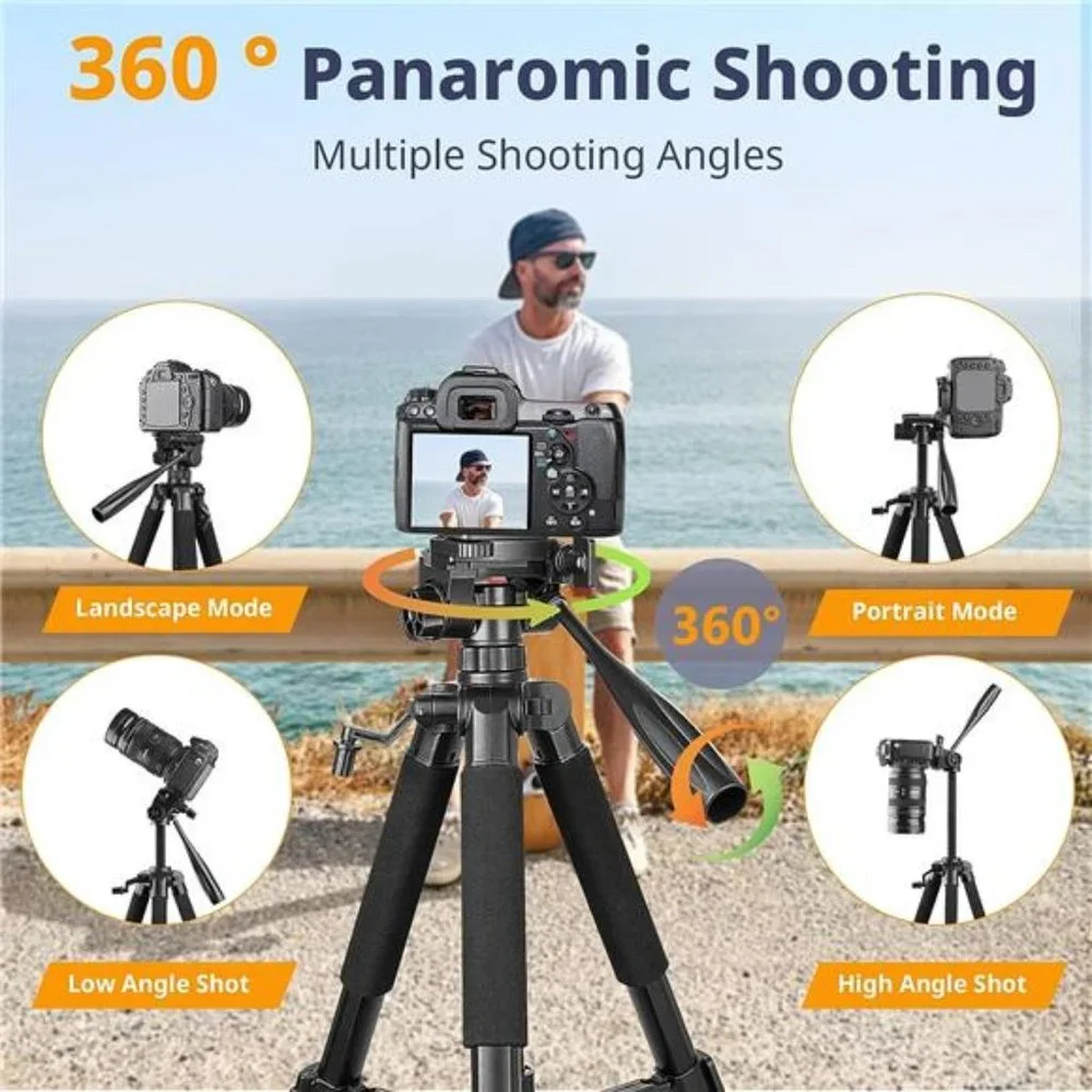 67 Inch Heavy Duty Tripod Stand for Cameras, Cell Phones